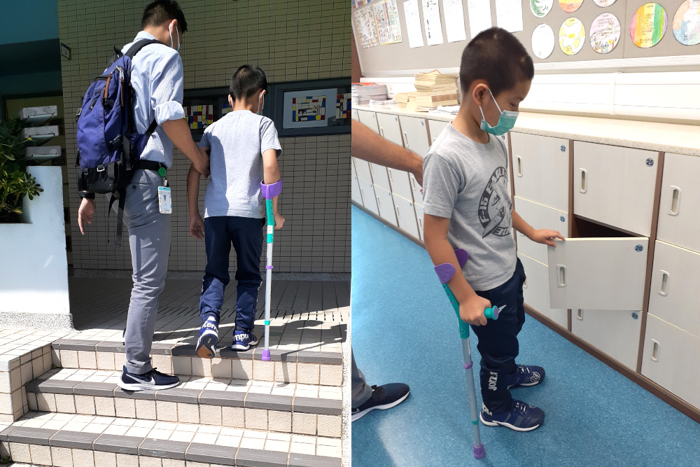 物理治療師與銘熙到學校視察